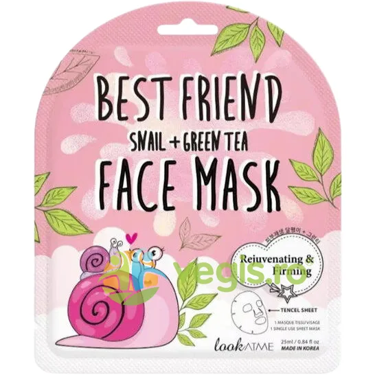 Masca Tip Servetel pentru Rejuvenare si Fermitate cu Extract de Ceai Verde si Mucina de Melc 25ml LOOK AT ME — preț și oferte
