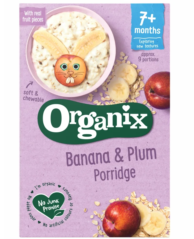 CEREALE ECOLOGICE BIO CU BANANE SI PRUNE 7+ LUNI 200G 225314 ORGANIX BRANDS — preț și oferte