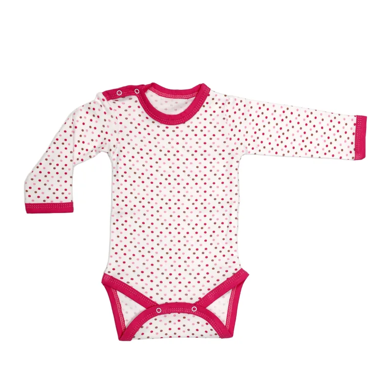 Body 4 capse maneca lunga RB07 alb/bulinute colorate, Rombaby | 6/9 luni ROMBABY INFINITY — preț și oferte