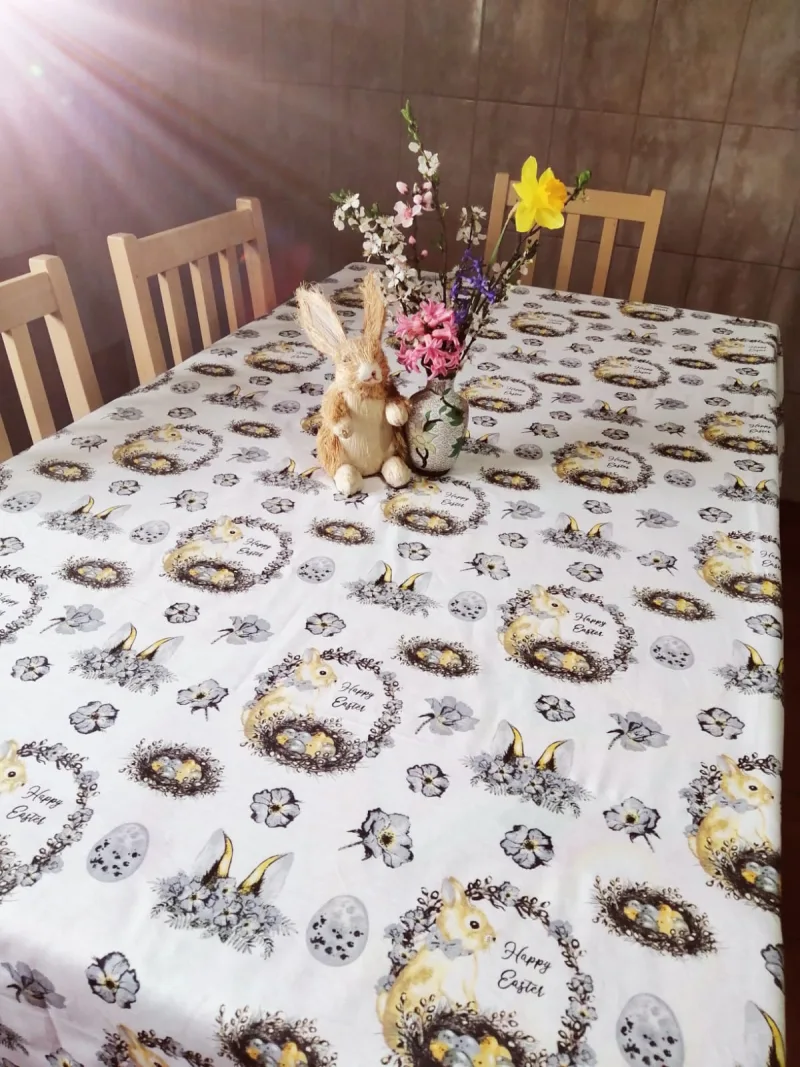 Fata de masa Paste (mare) BBC Ranforce, crem Happy Easter, 240x150 cm, Andana | 1 buc ANDANA INFINITY — preț și oferte
