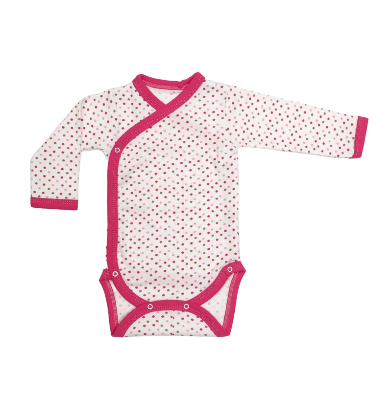 Body 6 capse maneca lunga RB10 alb/bulinute colorate, Rombaby | 6/9 luni ROMBABY INFINITY — preț și oferte