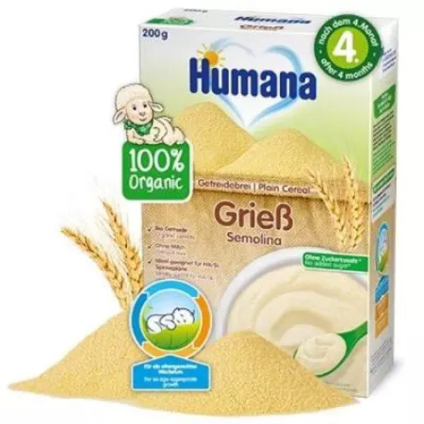 Gris BIO fara lapte 4+ luni, Humana | 200 g — preț și oferte