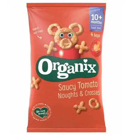 Snack ecologic Bio din Porumb si Rosii (X si O) 10+ luni, Organix | 4 X 15 g ORGANIX BRANDS — preț și oferte