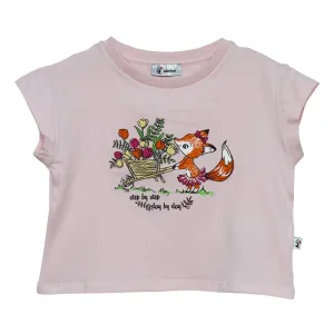 Tricou maneca scurta fete DL06 roz pal vulpita, Danina | 2 ani