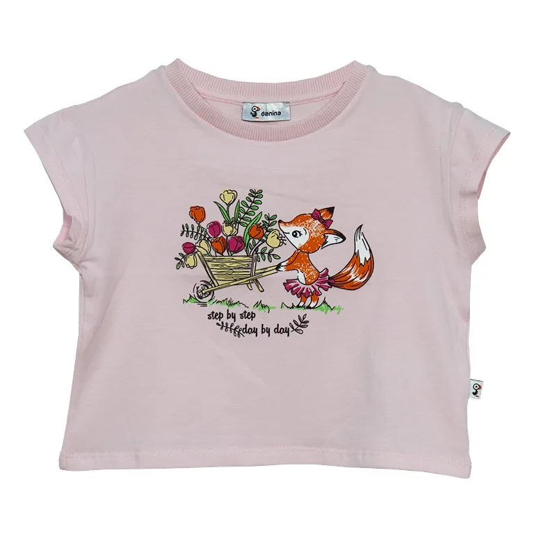 Tricou maneca scurta fete DL06 roz pal vulpita, Danina | 2 ani DANINA INFINITY — preț și oferte