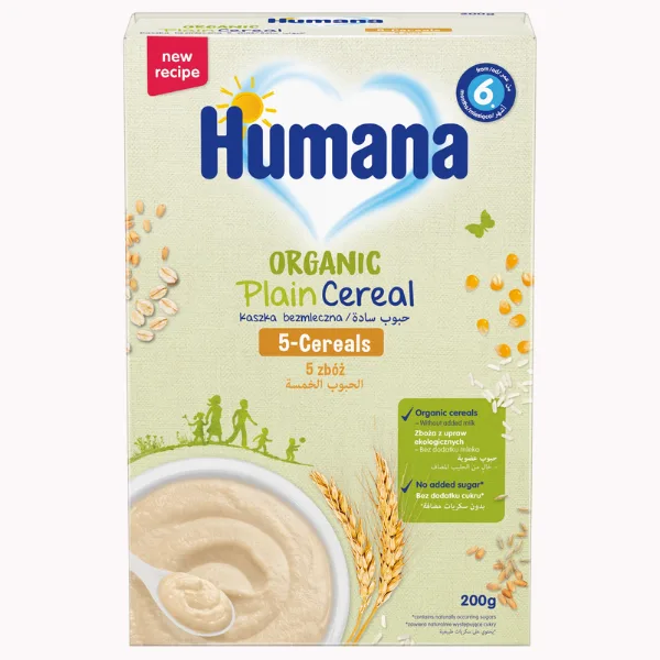 5 Cereale BIO fara lapte 6+ luni, Humana | 200 g — preț și oferte