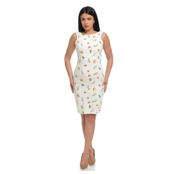 Rochie spate V 19NV102 crem/imprimeu floral, Natalee | marimea S NATALEE INFINITY — preț și oferte