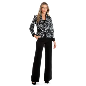 Sacou dama DV24S55 negru/alb floral, Dress to Impress | marimea 36