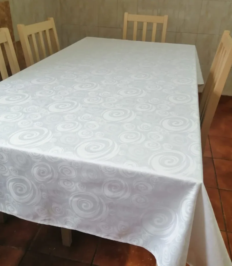 Fata de masa Jacquard (mica) alb insertie tesatura, 160x160 cm, Andana | 1 buc ANDANA INFINITY — preț și oferte