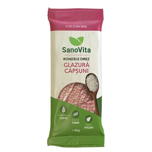 Rondele Orez Glazura Capsuni 66gr Sano Vita — preț și oferte