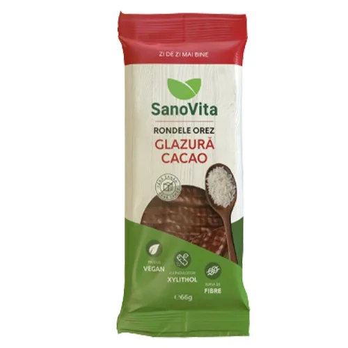 Rondele Orez Glazura Cacao Fara Zahar (Xylitol) 66G Sano Vita — preț și oferte