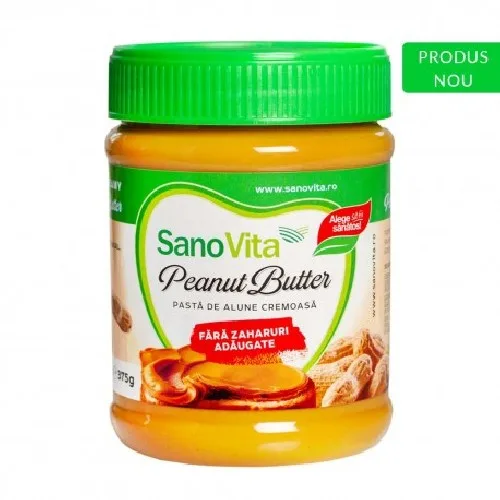 Pasta de Alune Cremoasa Fara Zahar 375gr Sanovita — preț și oferte