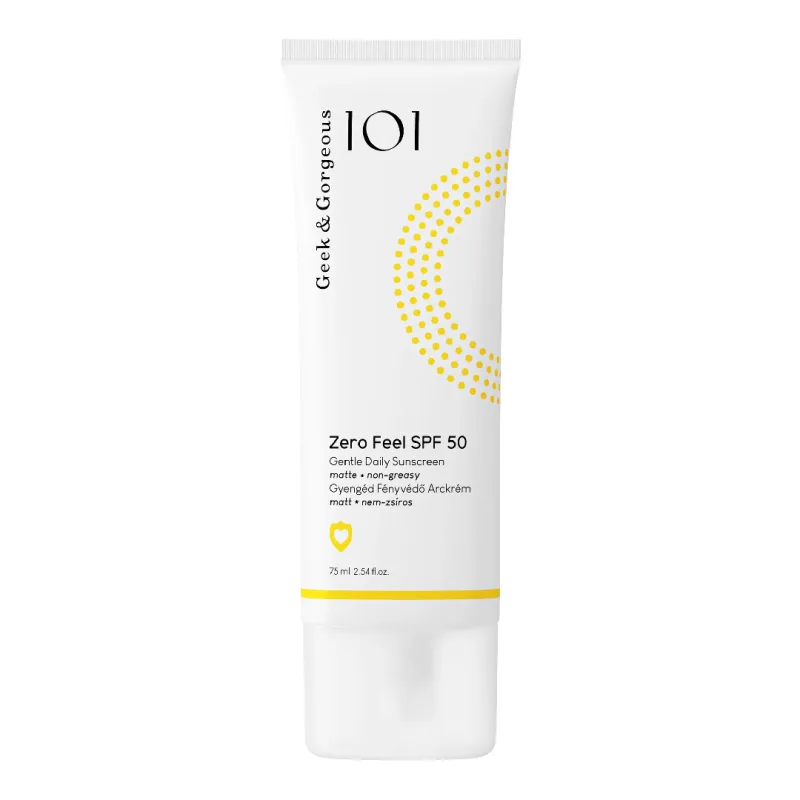 Crema de fata cu SPF 50 pentru protectie solara zilnica Zero Feel, 75 ml, Geek & Gorgeous — preț și oferte