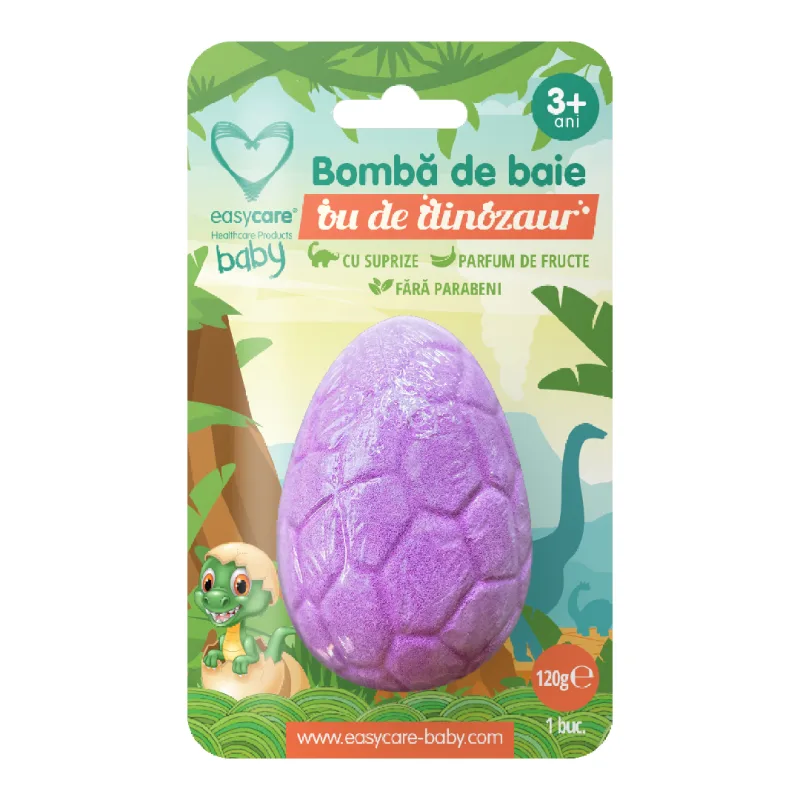 Bomba baie ou dinozaur cu surpiza, parfum lavanda, 120 g, Easycare Baby — preț și oferte