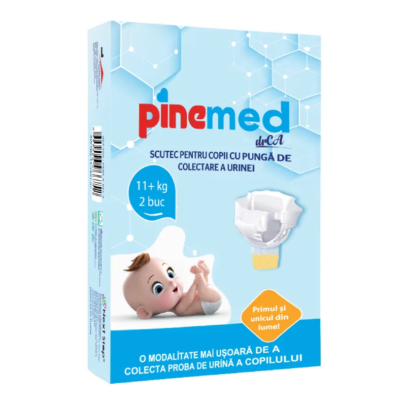 Scutec pentru copii cu punga pentru colectarea urinei, +11 kg, 2 bucati, PineMed — preț și oferte