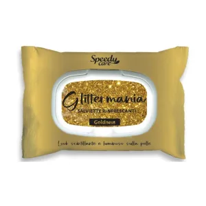 Servetele refreshing cu sclipici pentru fata si corp  Glittermania Goldness Auriu, O-Pac | 15 buc