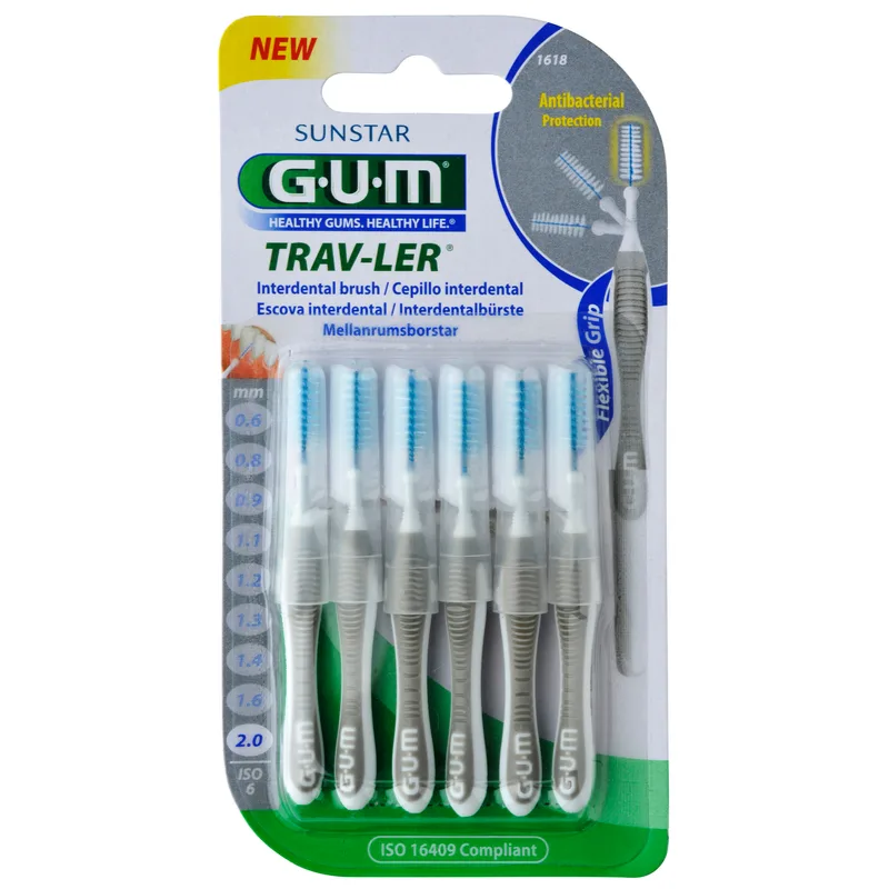 Periute interdentare Trav-Ler, 2 mm, 6 bucati, Sunstar Gum — preț și oferte