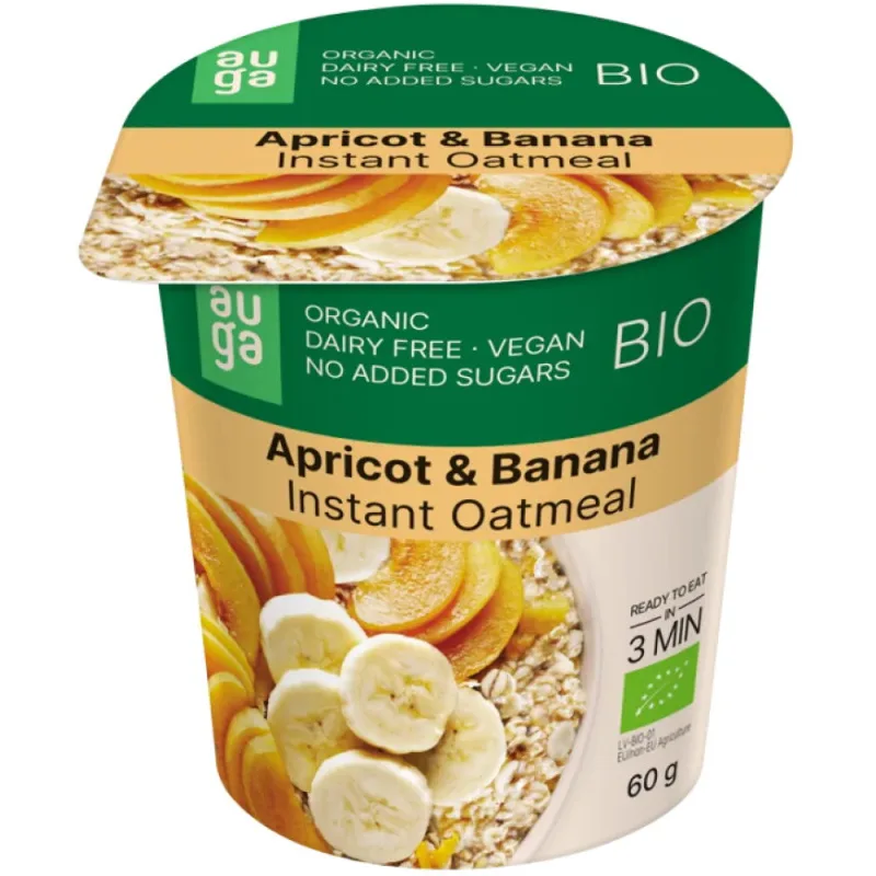 Ovaz Integral cu Caise si Banane fara Zahar Adaugat Ecologic/Bio 60g — preț și oferte