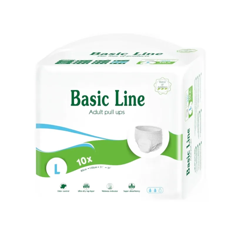 Scutece tip chilot pentru adulti, Basic Line, marime L, 10 bucati, Nateen — preț și oferte