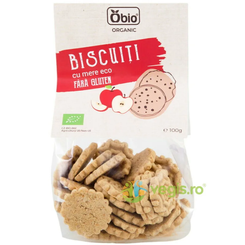 Biscuiti cu Mere fara Gluten Ecologici/Bio 100g OBio — preț și oferte