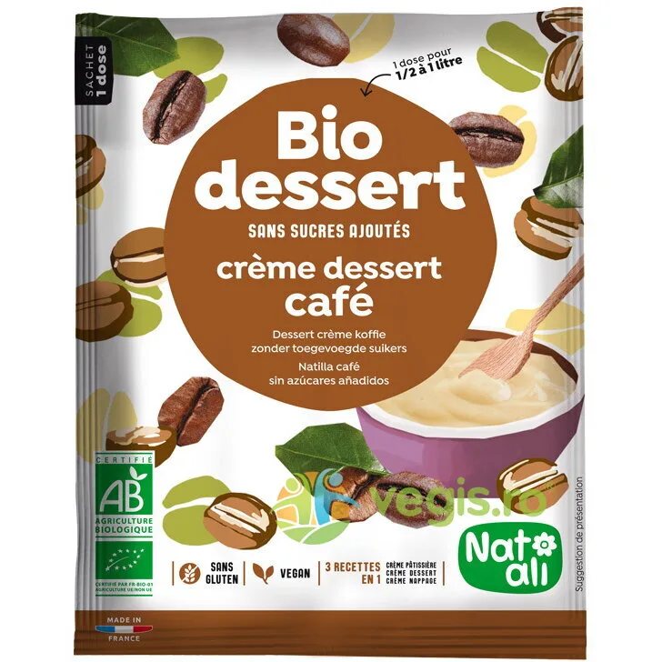 Desert Crema cu Cafea fara Zahar Ecologic/Bio 45g NAT-ALI — preț și oferte