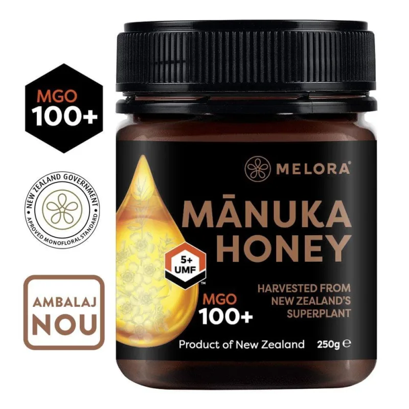 Miere de Manuka Melora, MGO 100+ (UMF 5) naturala, 250 g, Noua Zeelanda — preț și oferte