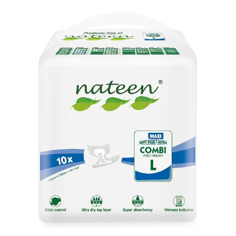 Scutece pentru adulti Combi Maxi Line, marimea L, 10 bucati, Nateen — preț și oferte