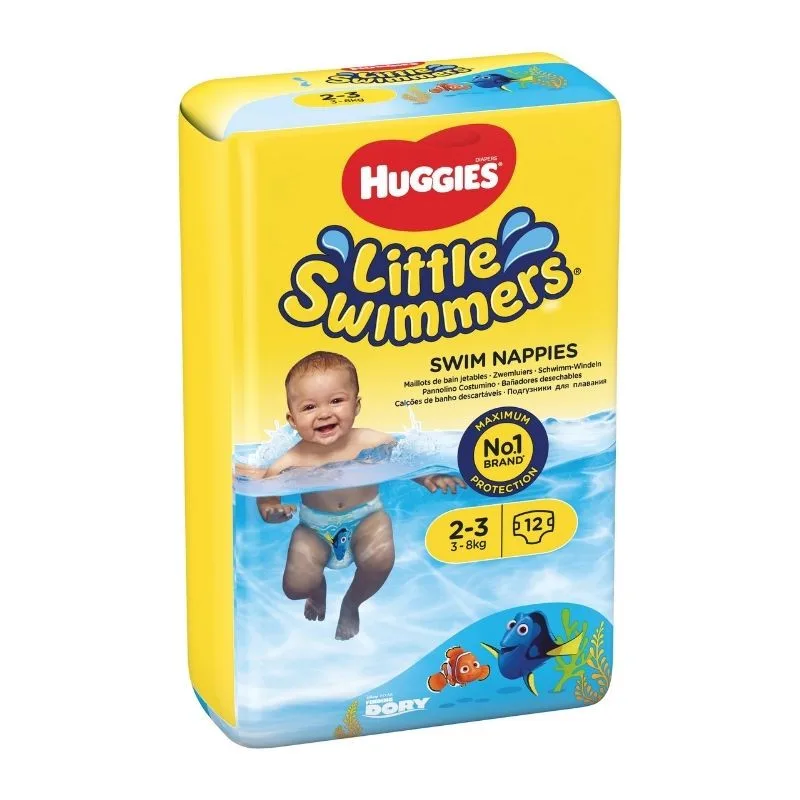 Chilotei inot Little Swimmers, Nr. 2-3, 3-8 kg, 12 bucati, Huggies — preț și oferte