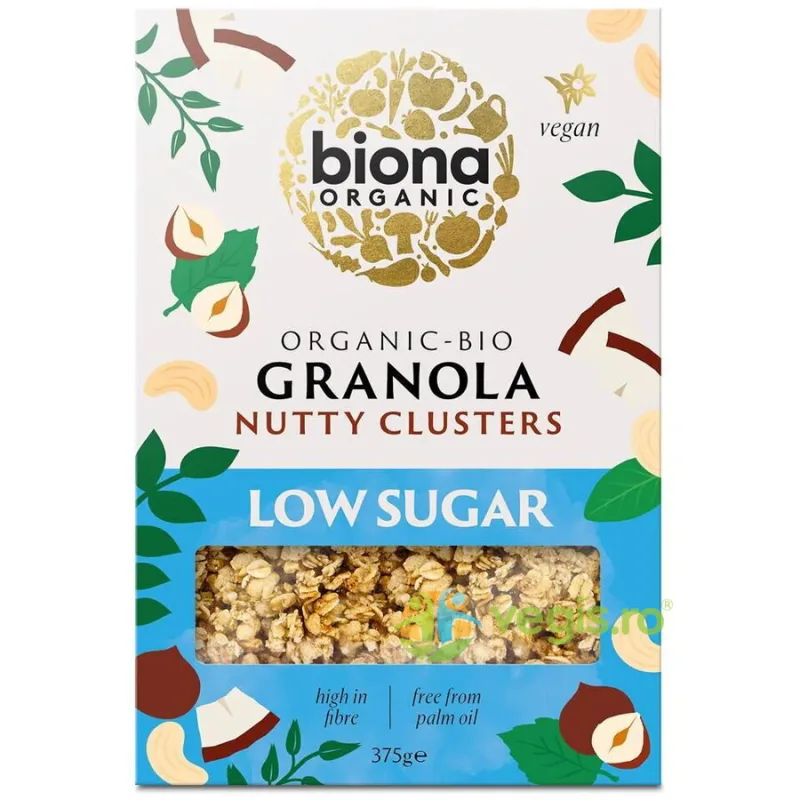 Granola cu Nuci si Continut Scazut de Zahar Ecologic/Bio 375g BIONA — preț și oferte