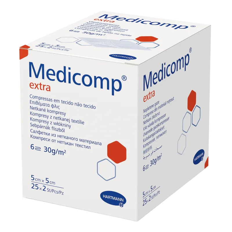 Comprese sterile Medicomp Extra, 5*5 cm, 25 bucati, HartMann — preț și oferte