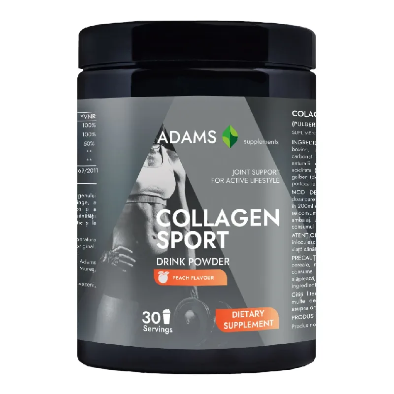 Collagen Sport pulbere cu aroma de piersica, 600g, Adams ADAMS VISION — preț și oferte