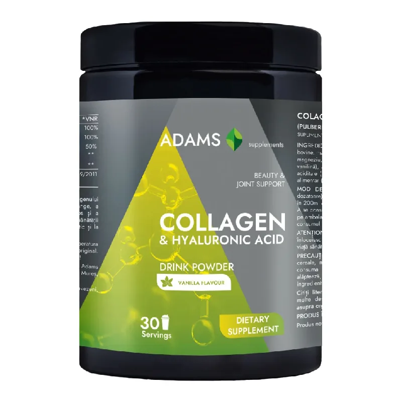 Collagen & Acid Hialuronic Vanilla, 600g, Adams ADAMS VISION — preț și oferte