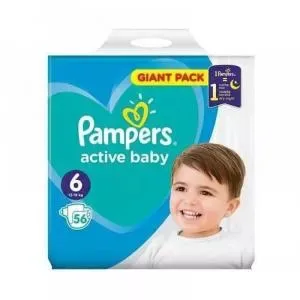 PAMPERS 6 Active Baby-dry x56buc — preț și oferte