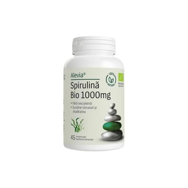 Spirulina Bio, 1000mg, 45 comprimate, Alevia — preț și oferte