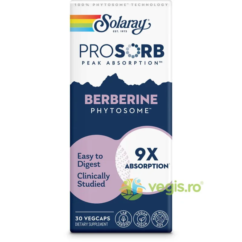 Prosorb Berberine Phytosome 550mg 30cps vegetale Secom, Solaray — preț și oferte