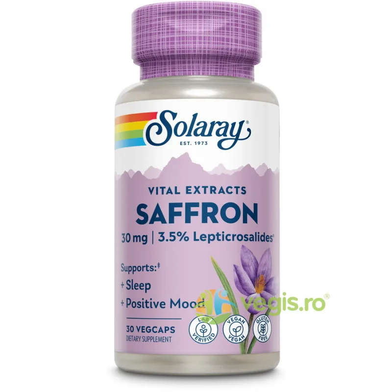 Saffron (Sofran) 30mg 30cps vegetale Secom, Solaray — preț și oferte