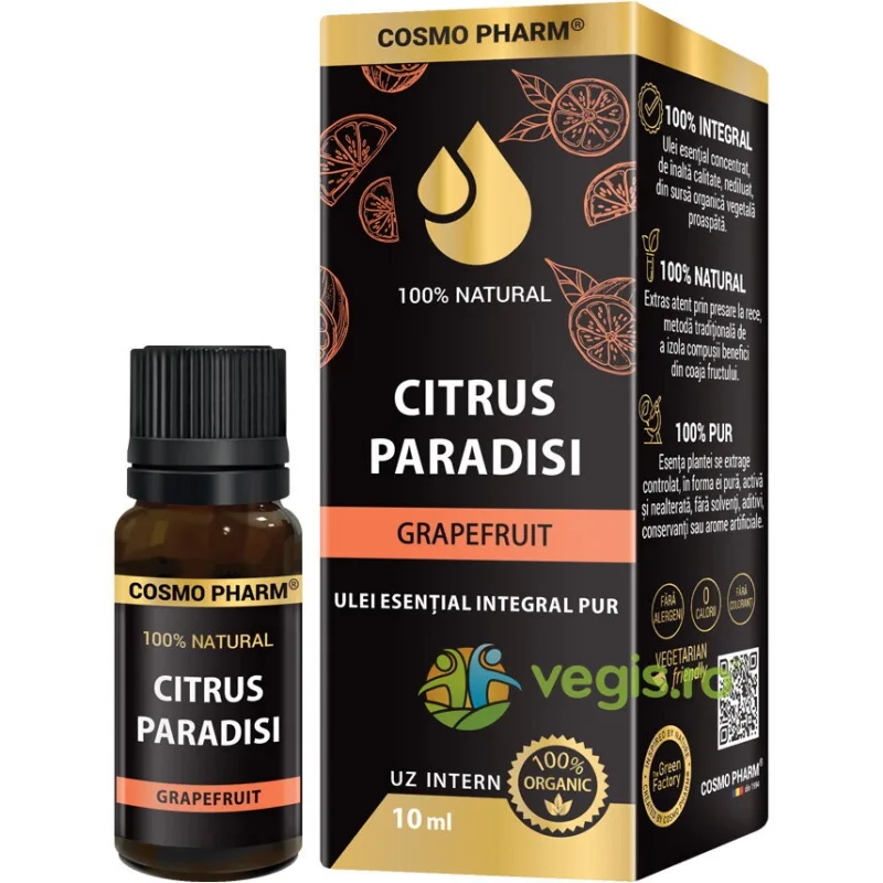 Ulei Esential Integral de Grapefruit pentru Uz Intern 100% Natural 10ml COSMO PHARM — preț și oferte