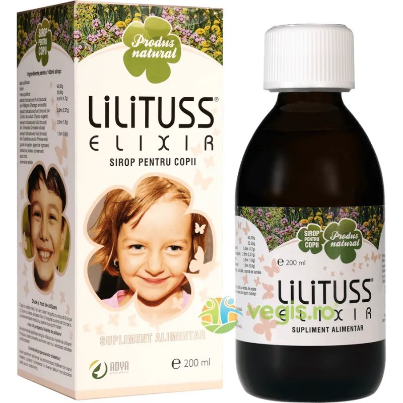 Sirop pentru Copii Lilituss Elixir 200ml Adya GreenPharma — preț și oferte