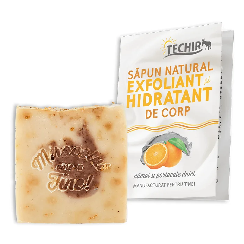 Sapun natural exfoliant sI hidratant de corp cu namol sI portocale dulci, 120 g, Techir TECHIRGHIOL FARMA COSMETICS — preț și oferte