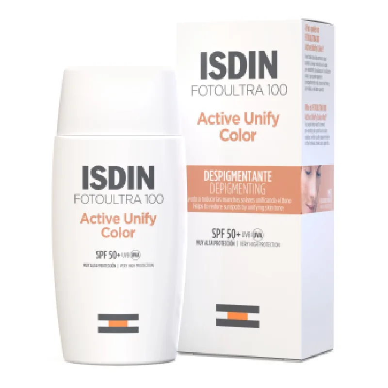 Fluid colorat cu protectie solara SPF 50, Fotoultra Active Unify Color 100+ Fusion, 50 ml, Isdin — preț și oferte