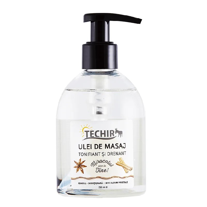 Ulei de masaj tonifiant si drenant, 250 ml, Techir TECHIRGHIOL FARMA COSMETICS — preț și oferte