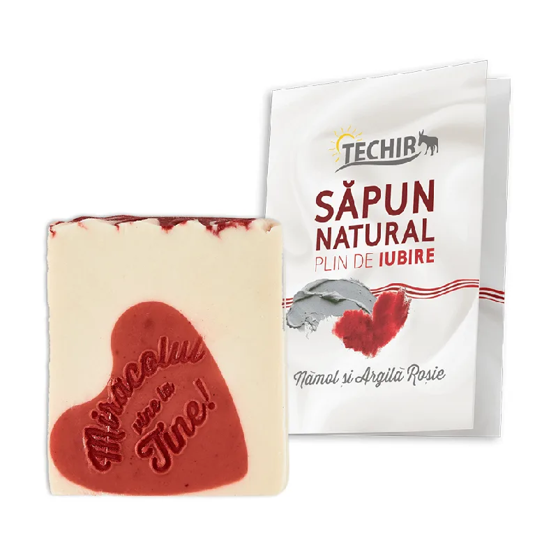 Sapun natural hidratant plin de iubire cu namol si argila rosie, 120 g, Techir TECHIRGHIOL FARMA COSMETICS — preț și oferte