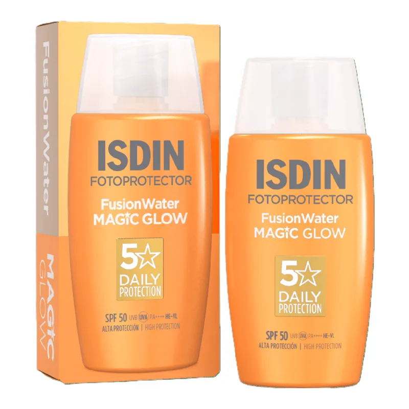 Crema iluminatoare SPF50 PA++++ Fusion Water Magic Glow, 50 ml, Isdin — preț și oferte