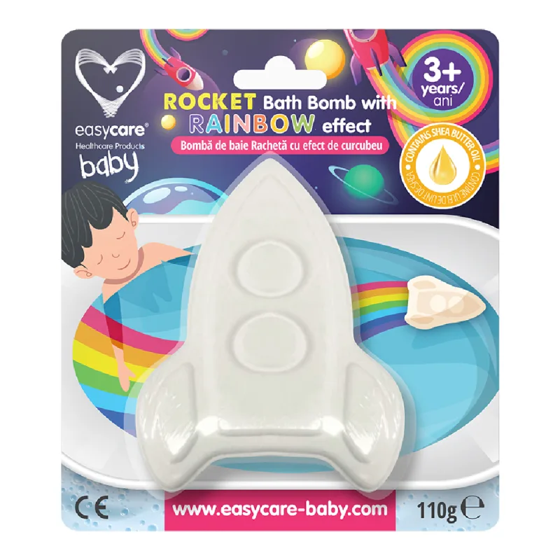 Bomba de baie cu efect de curcubeu, Racheta,110 g, Easycare Baby — preț și oferte