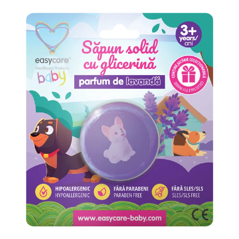 Sapun solid cu glicerina si jucarie pentru copii, parfum lavanda, 100 g, Easycare Baby — preț și oferte
