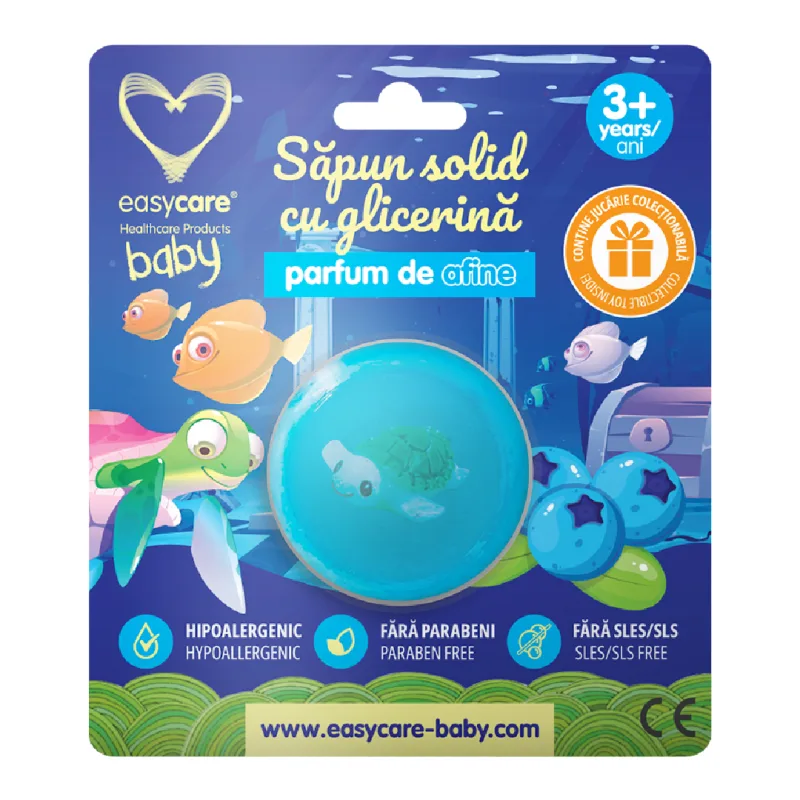 Sapun solid cu glicerina si jucarie pentru copii, parfum afine, 100 g, Easycare Baby — preț și oferte