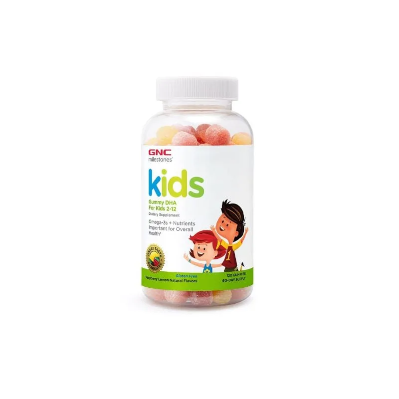 GNC Milestones Kids Gummy DHA, Acizi Grasi Omega-3, copii 2-12 Ani, 120 jeleuri — preț și oferte