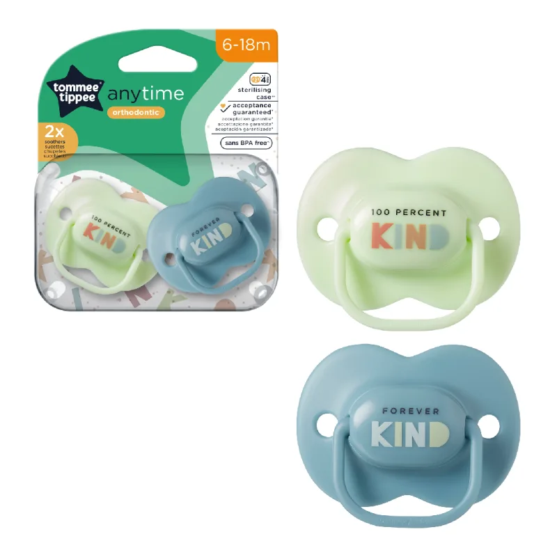 Suzete ortodontice Anytime, 6-18 luni, Verde/albastru, 2 bucati, Tommee Tippee — preț și oferte