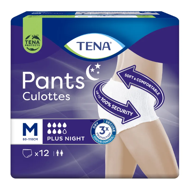 Scutece tip chilot pentru adulti Pants Plus Night, M, 12 bucati, Tena — preț și oferte