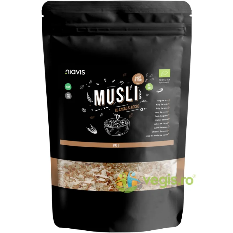 Musli cu Cacao si Cocos Ecologic/Bio 200g NIAVIS — preț și oferte